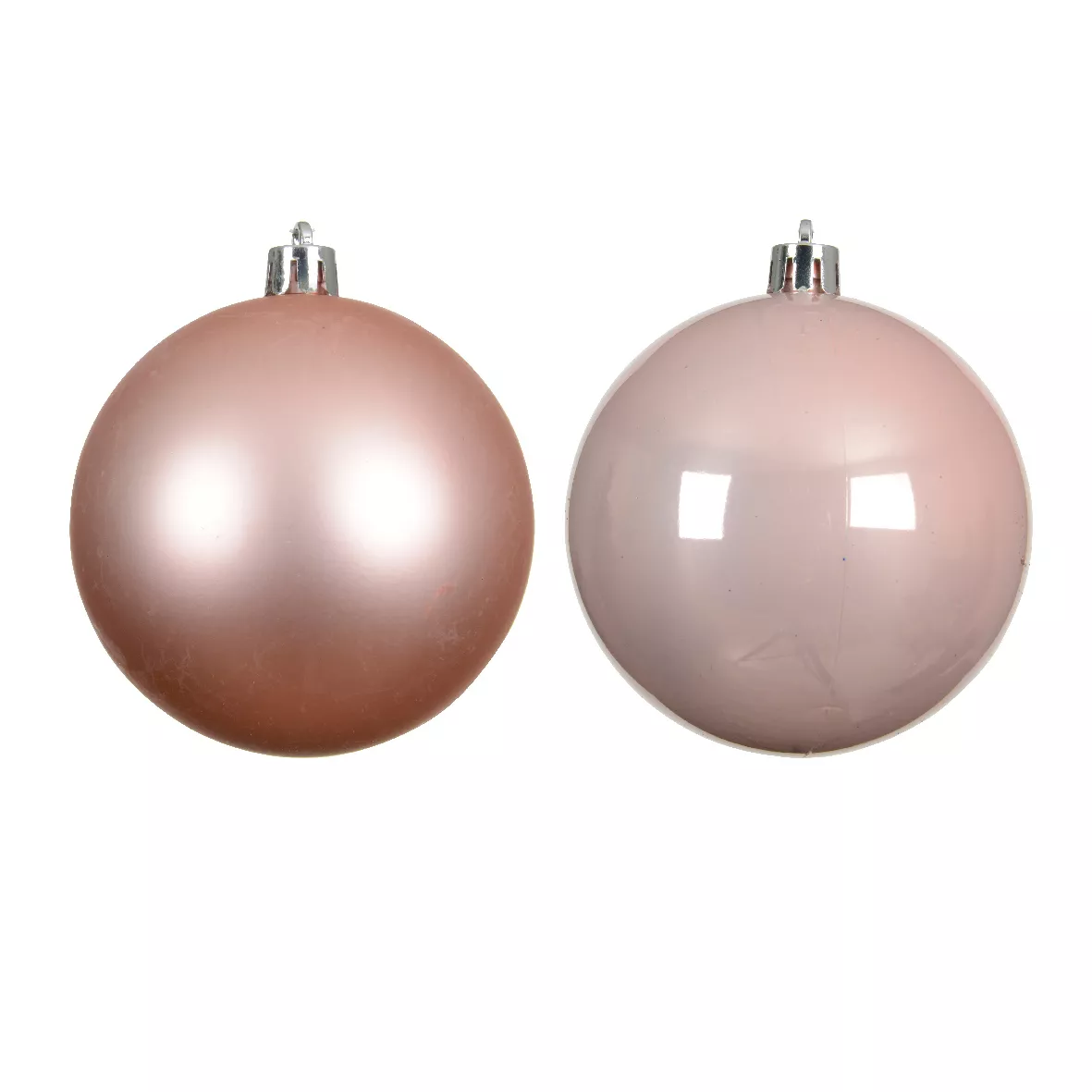 Lot de 6 boules de Noël (D80 mm) Aravis Rose poudré