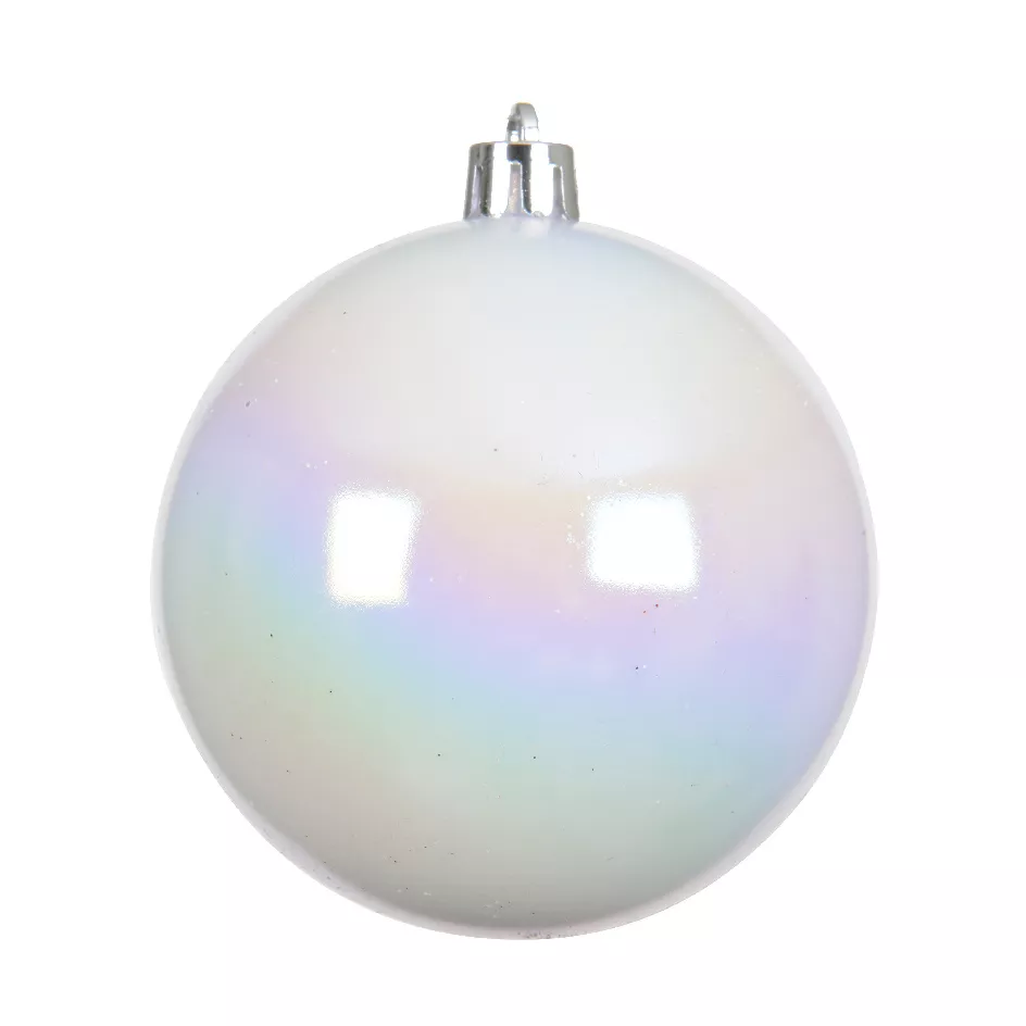 Lot de 6 boules de Noël (D80 mm) Aravis Blanc