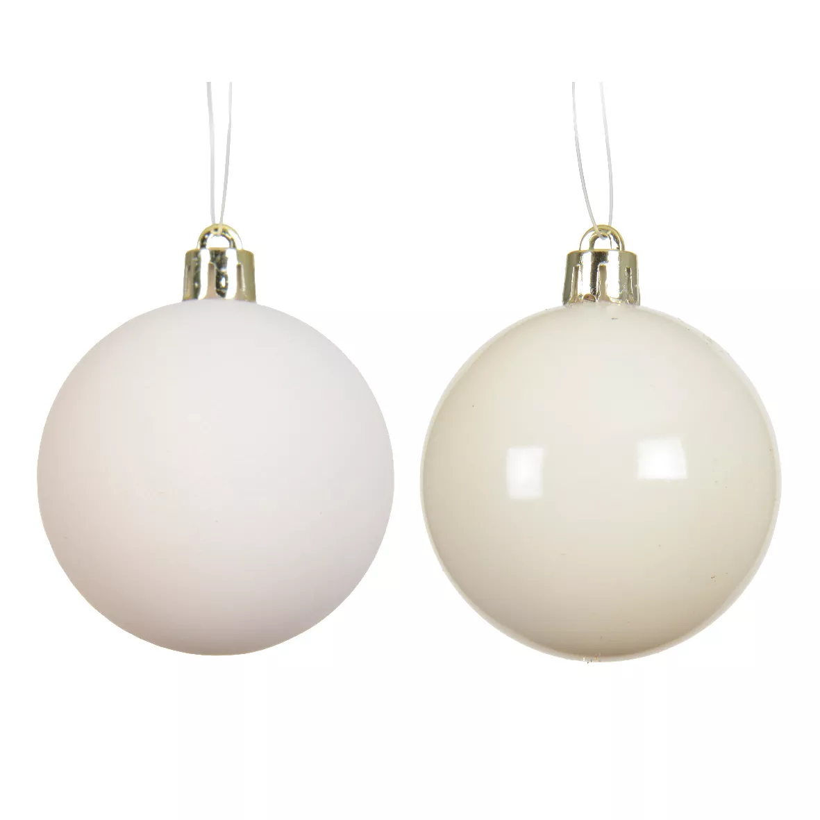 Lot de 4 boules de Noël (D100 mm) Aravis Blanc