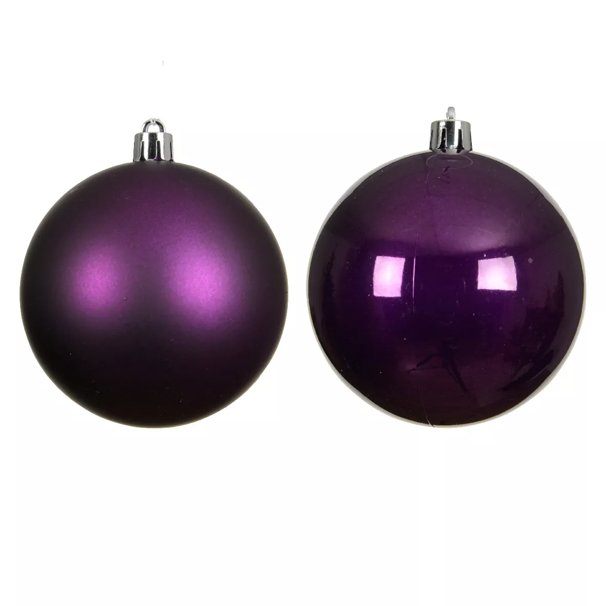 Lot de boules de Noël unies (D100 mm) Aravis Violet