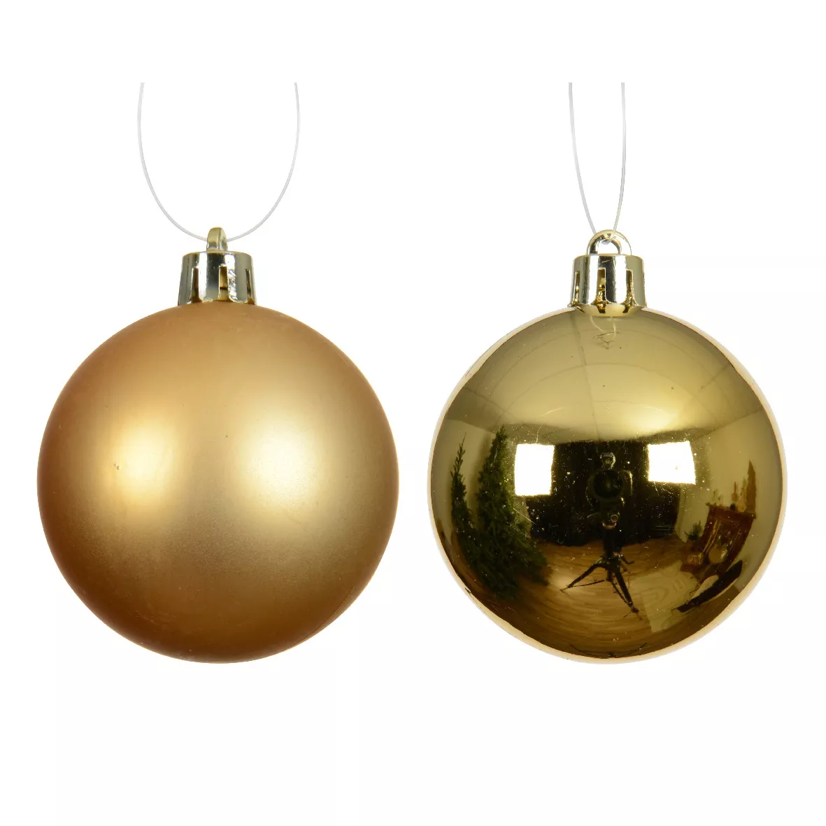 Lot de 4 boules de Noël (D100 mm) Aravis Or