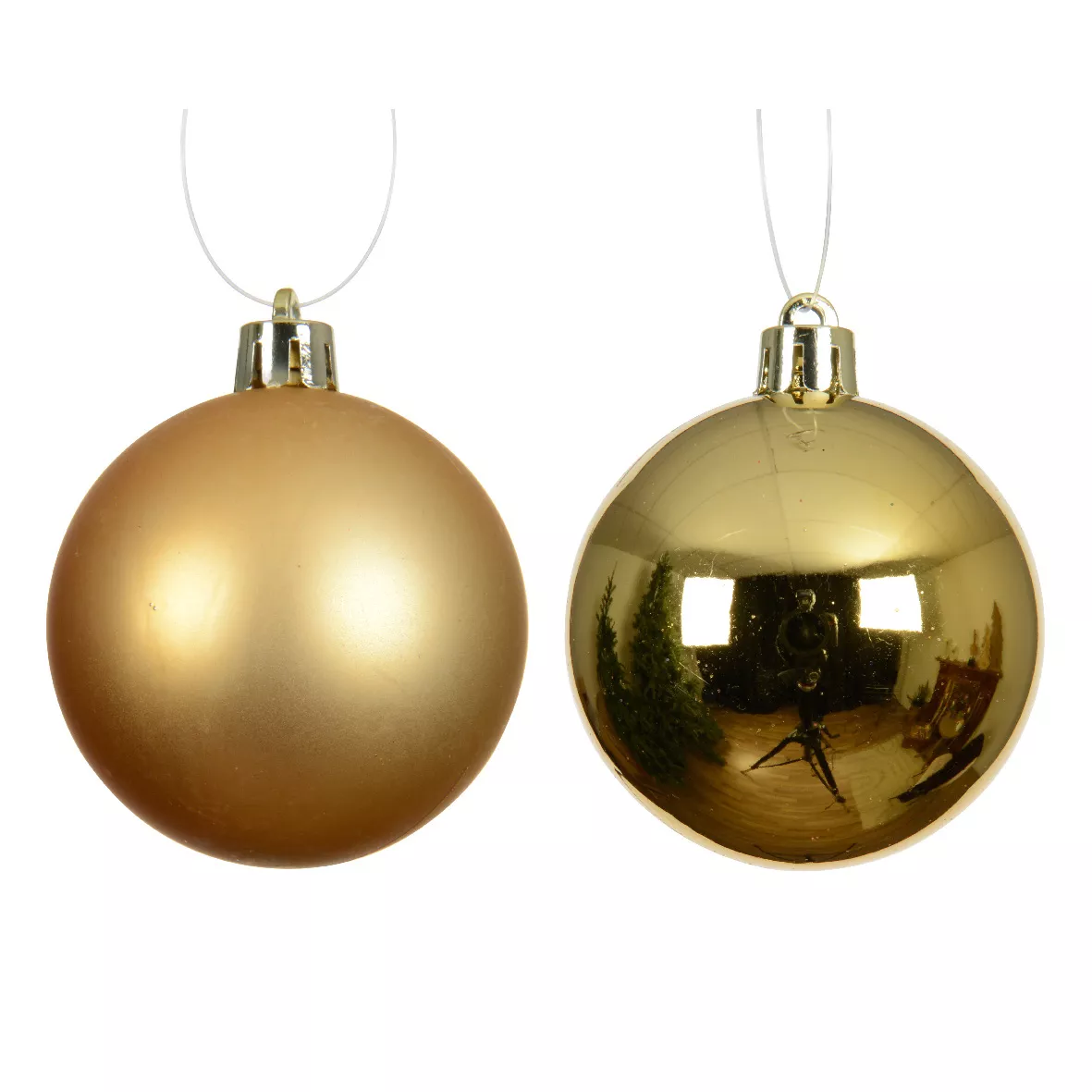 Lot de 12 boules de Noël (D60 mm) Aravis Or