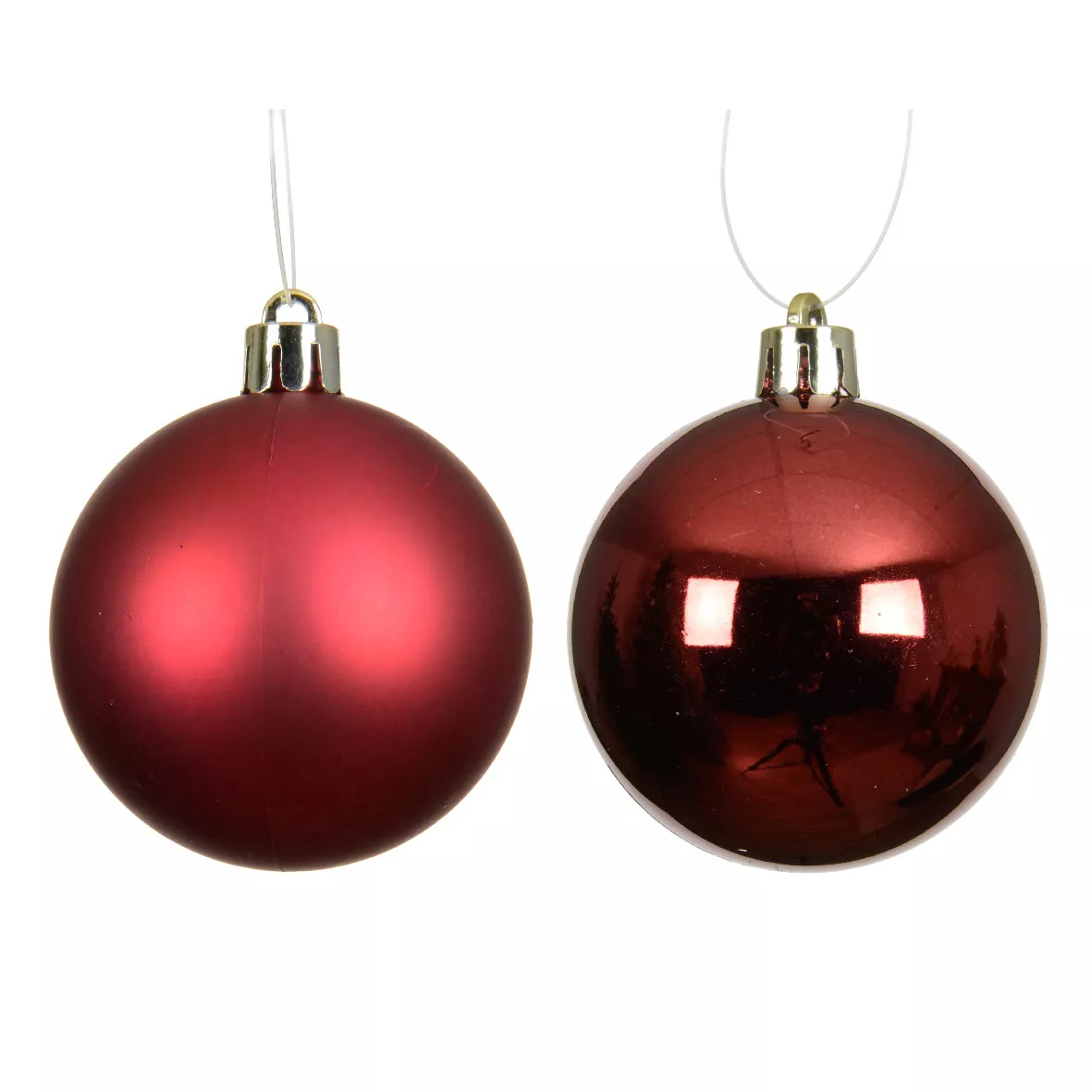 Lot de 12 boules de Noël (D60 mm) Aravis Bordeaux