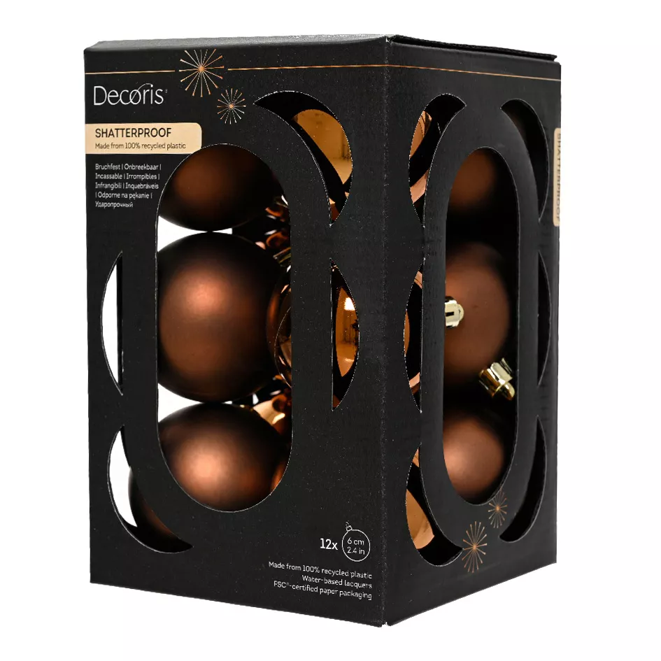 Set di 12 palline di Natale (D60 mm) Aravis Marrone caffè