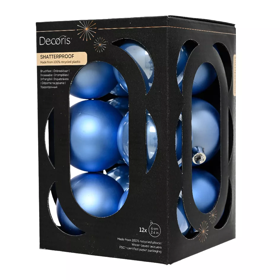 Set di 12 palline di Natale (D60 mm) Aravis Blu cielo
