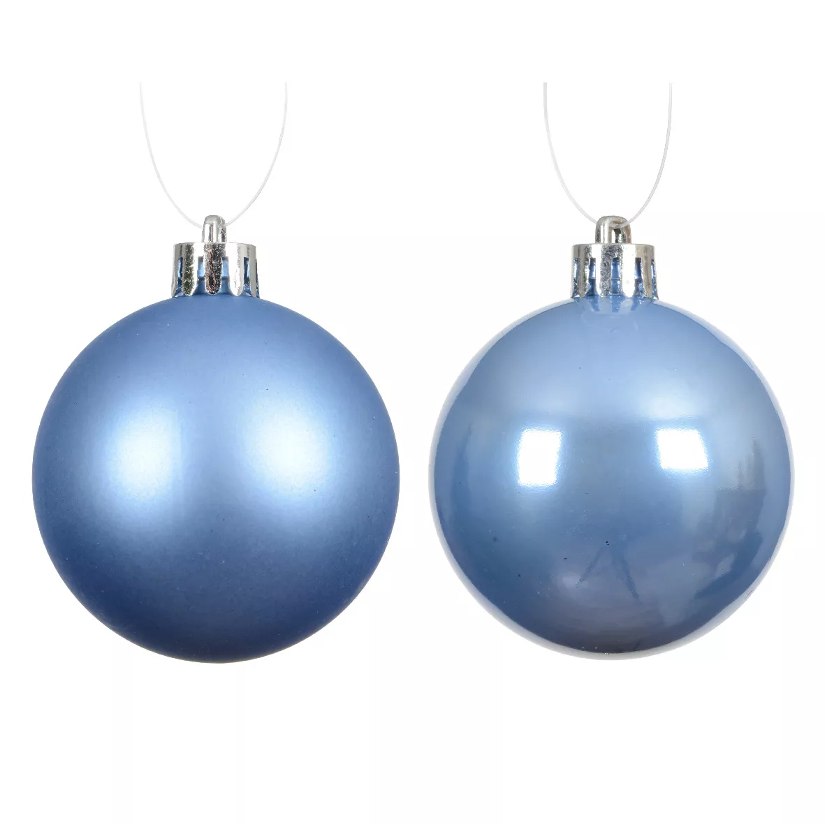 Lot de 12 boules de Noël (D60 mm) Aravis Bleu ciel