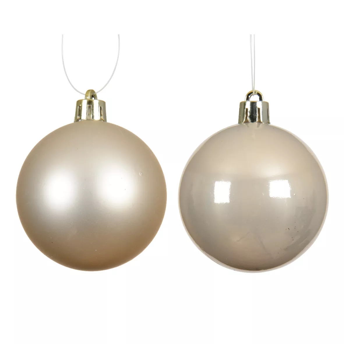 Lot de 6 boules de Noël (D80 mm) Aravis Beige