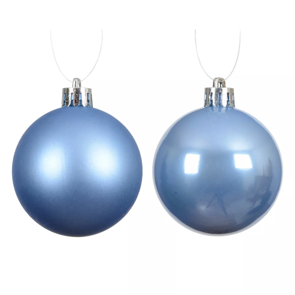 Lot de 6 boules de Noël (D80 mm) Aravis Bleu ciel