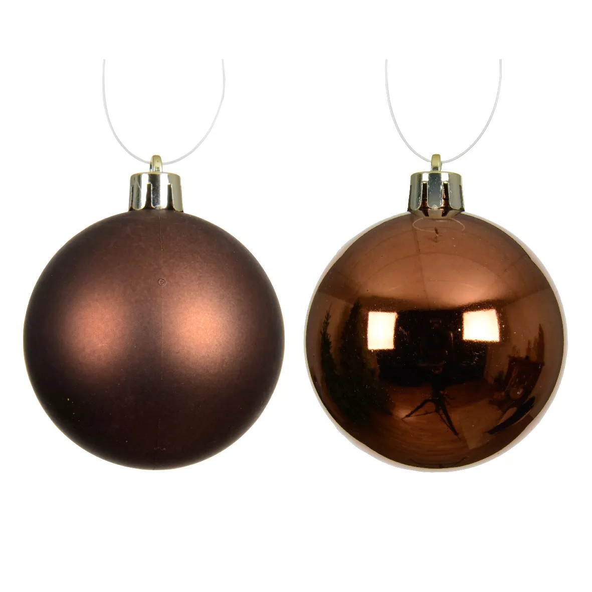 Lot de 4 boules de Noël (D100 mm) Aravis Espresso
