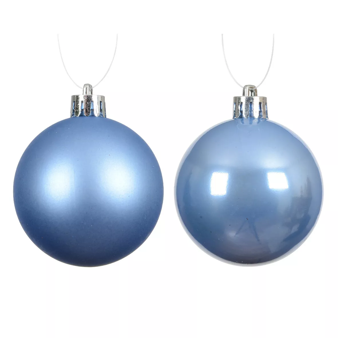 Lot de boules de Noël unies (D100 mm) Aravis Bleu ciel