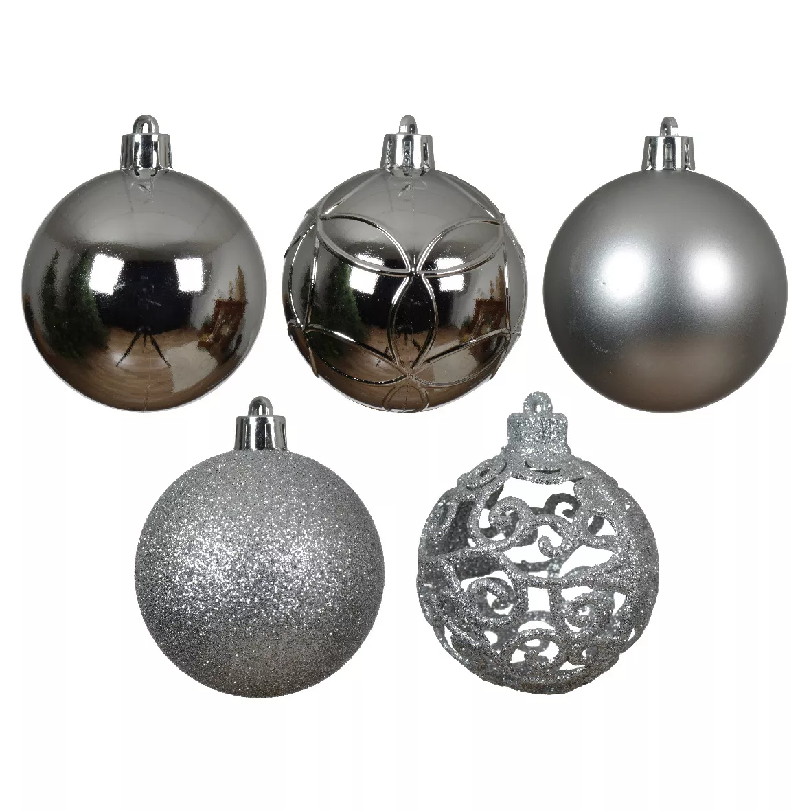  Boules polystyrene dia6cm argent ALPINE (EMBALLAGE 100% RECYCLE)