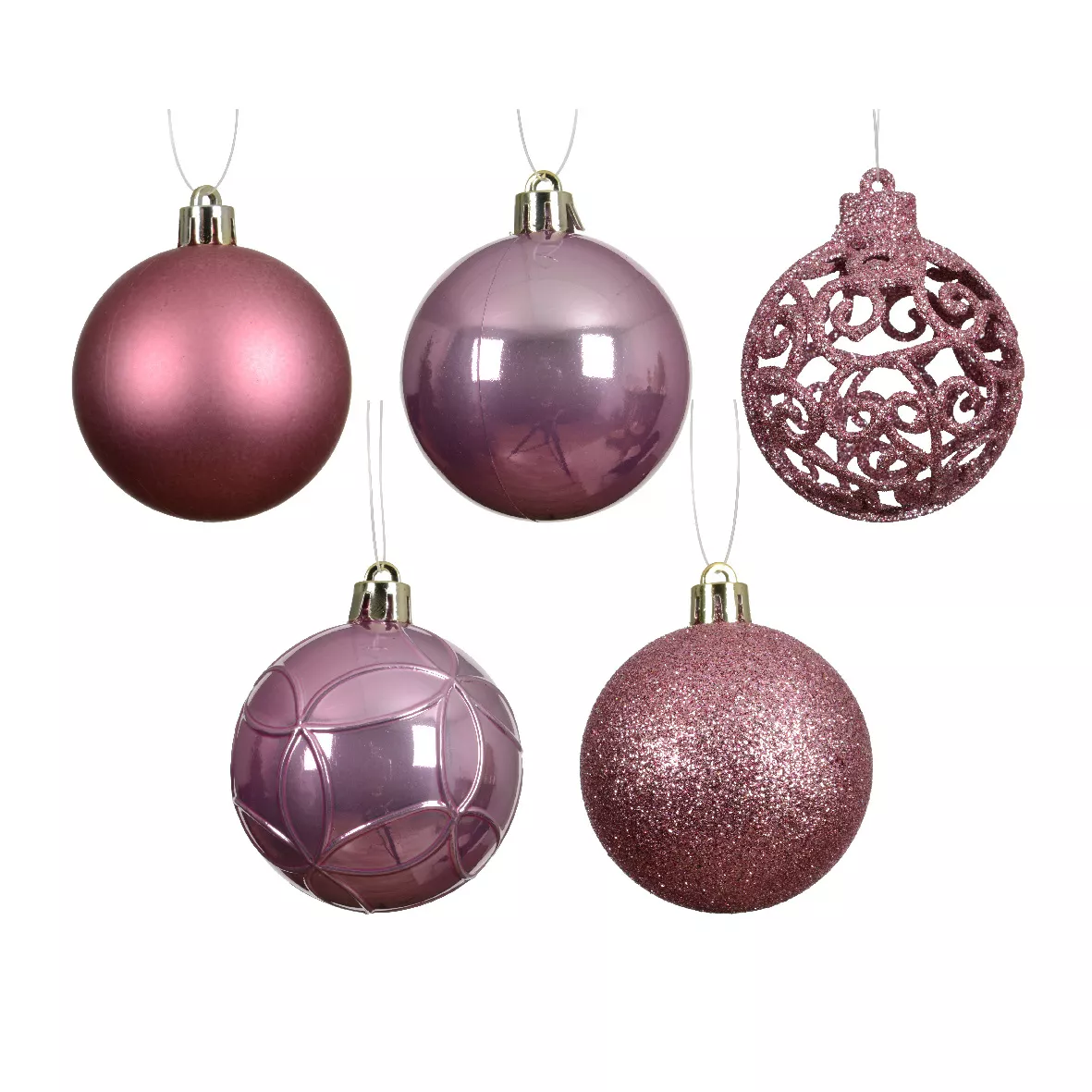 Set di 35 palline di Natale (D60 mm) Aravis Rosa antico