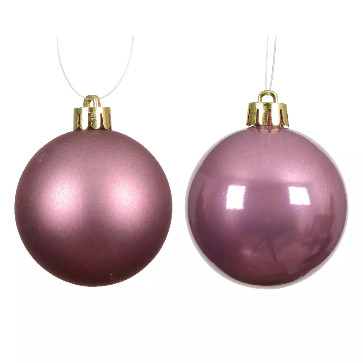 Lot de 6 boules de Noël (D80 mm) Aravis Rose