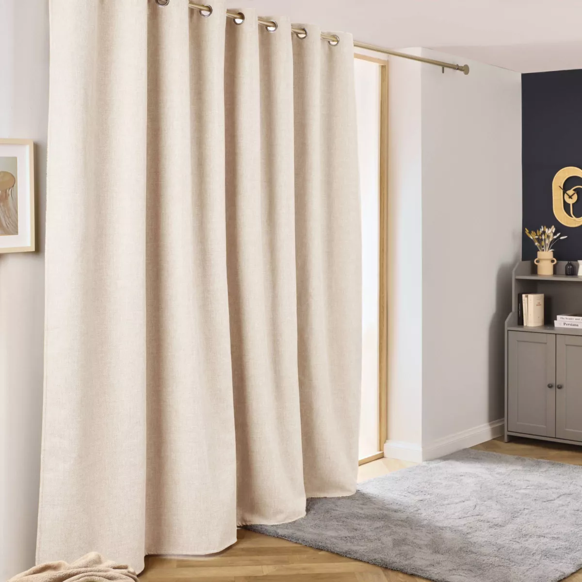 Cortina térmica oscurecedora (280 x 240 cm) Alba Beige Marfil