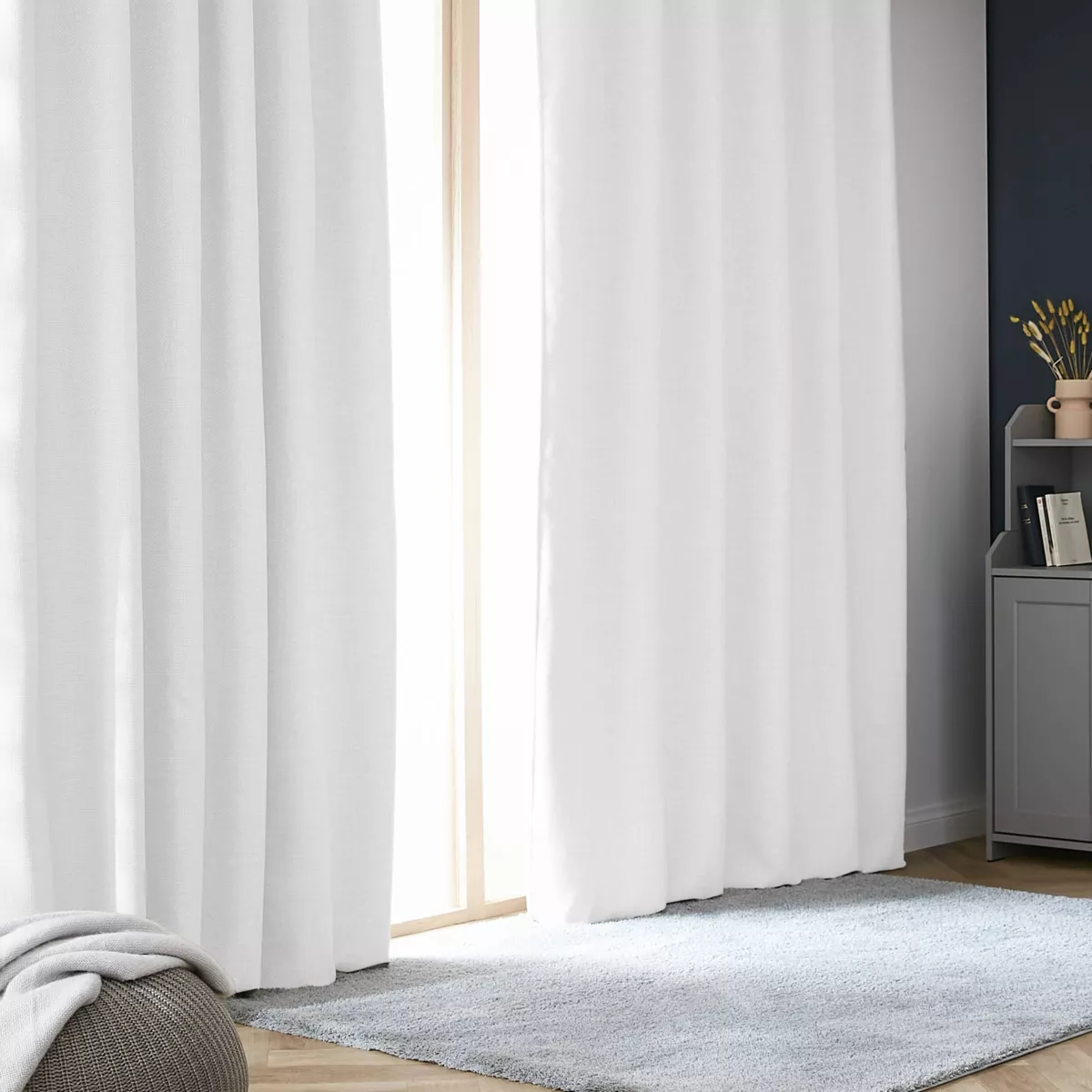 Thermischer Verdunkelungsvorhang mit Kräuselband (180 x 260 cm) Alba Weiß