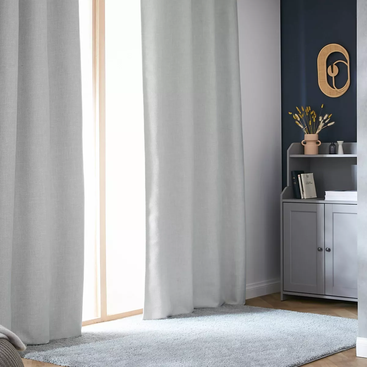 Rideau obscurcissant thermique galon fronceur (180 x 260 cm) Alba Gris