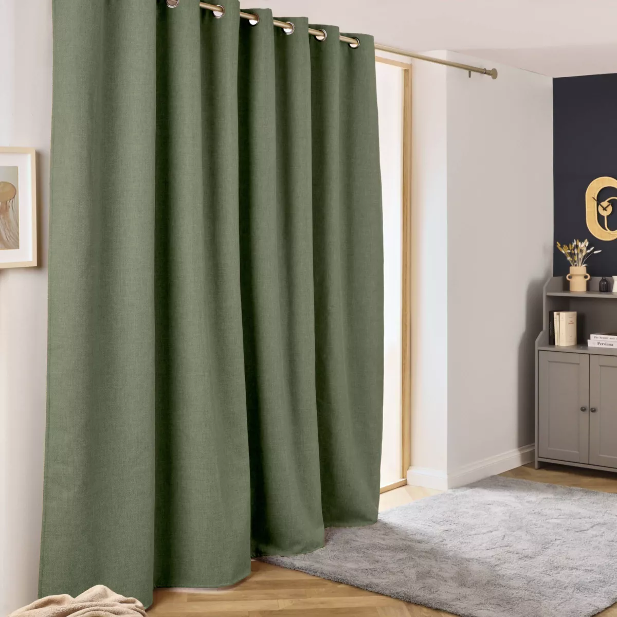 Cortina térmica opaca (280 x 240 cm) Alba Verde kaki