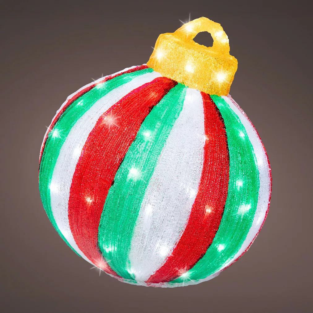Riesige Beleuchtete Weihnachtskugel mit 80 LEDs (H39 cm) Circus Mehrfarbig und Kaltweiß
