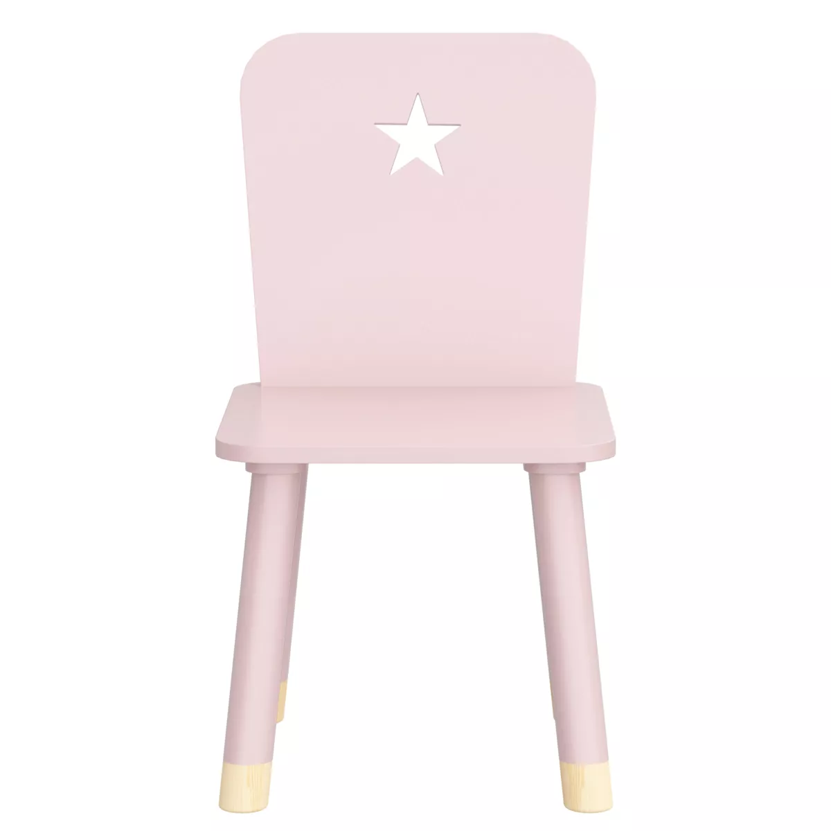 Chaise enfant bois (H50 cm) Stars Rose