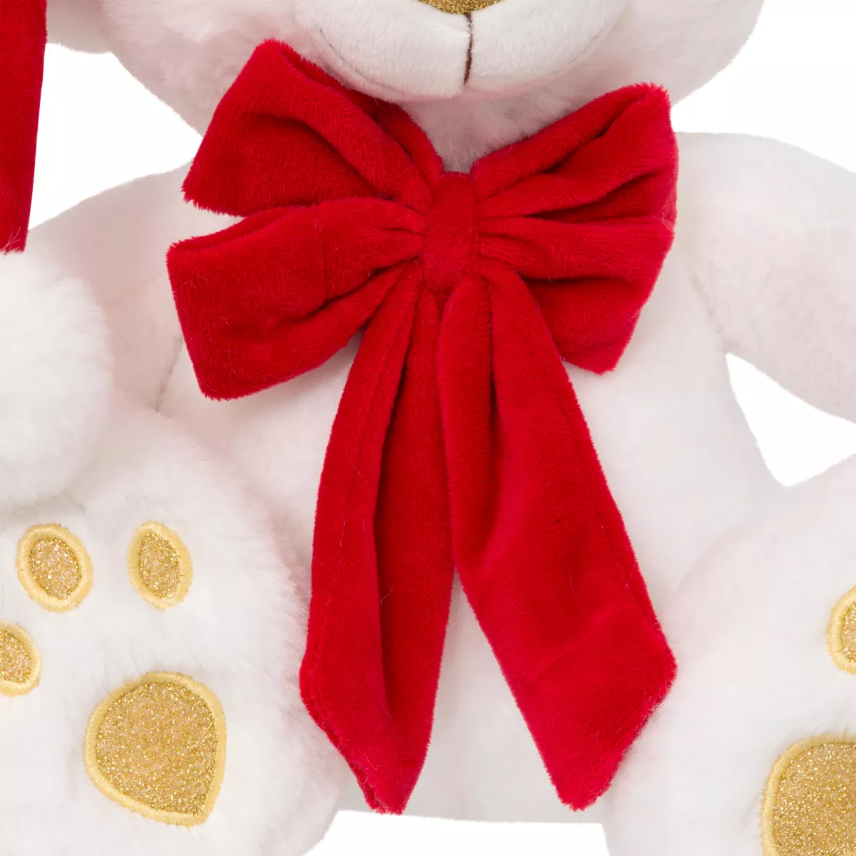 Orso di peluche (H34 cm) Jules e Fiocco in velluto Bianco e rosso