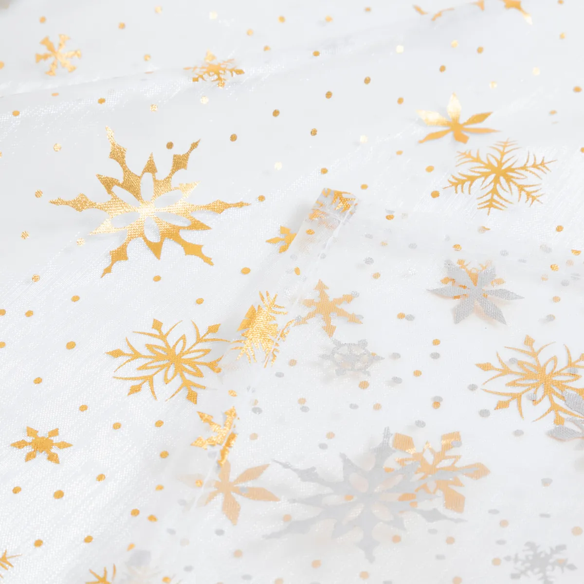Tovaglia natalizia rettangolare (140 x 360 cm) Fiocco di neve Bianco