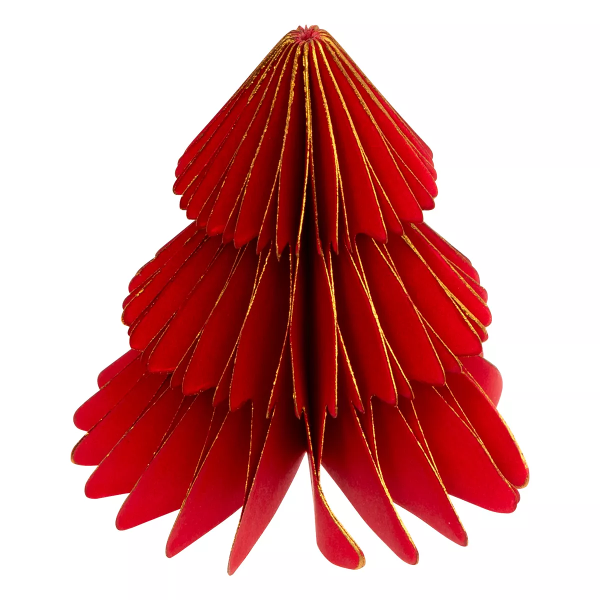 Set di 2 mini Alberi decorativi (H6 cm) in carta magnetica Rossa