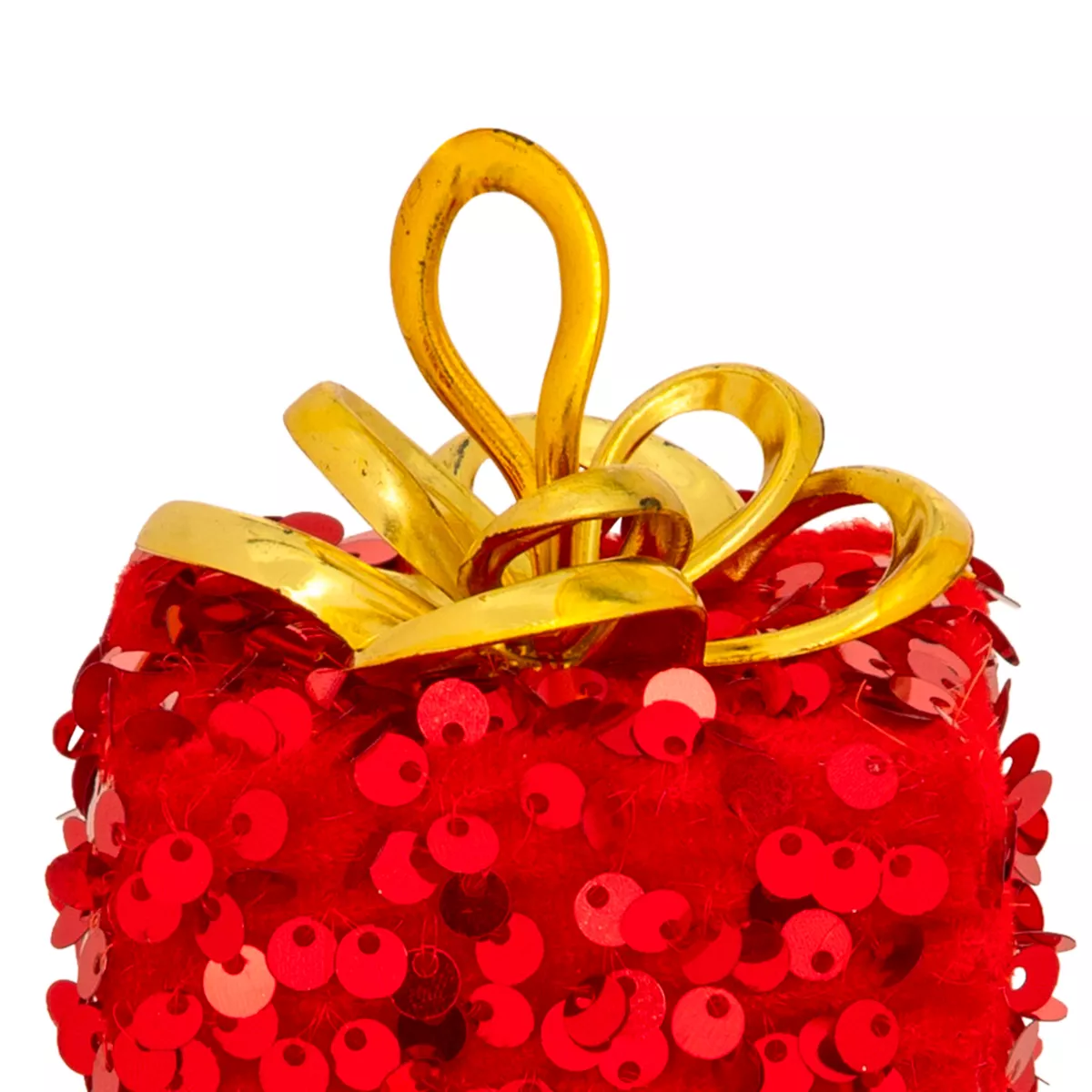Regalo di Natale da appendere (H10 cm) Paillettes Rosso