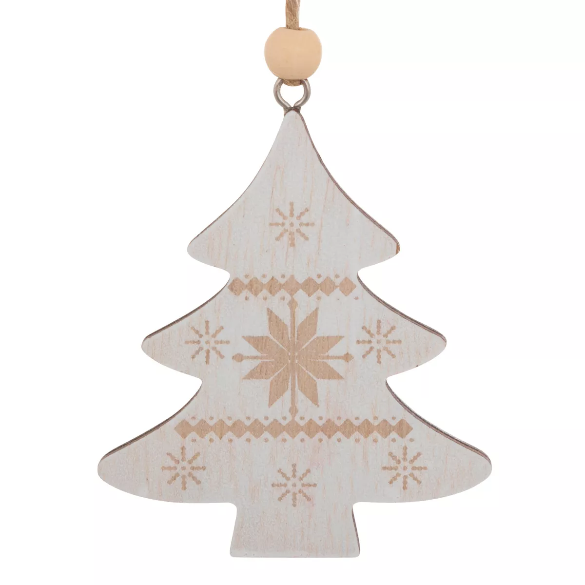 Set di 2 pendenti in legno (H8 cm) Duo Savoyard Bianco e Rosso