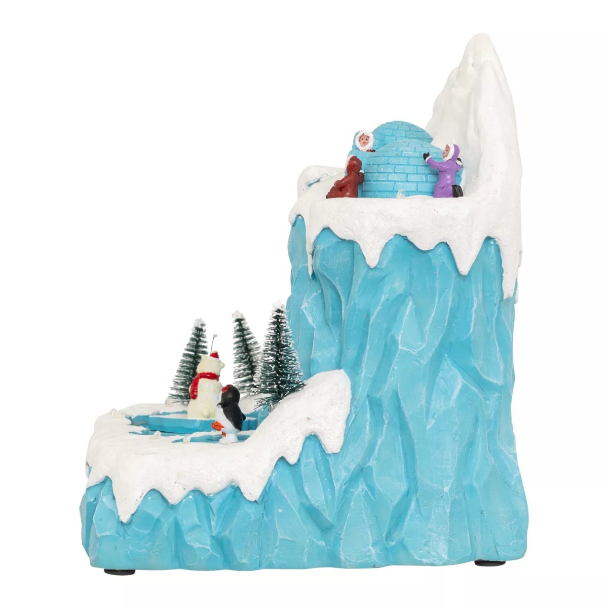 Villaggio di Natale musicale e animato (H26 cm) Banchisa dei pinguini