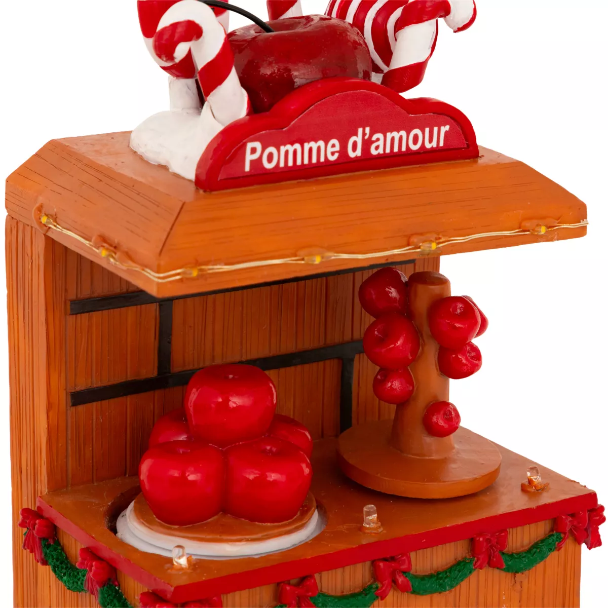 Stand luminoso e animato a pile (H11 cm) Mela d'amore