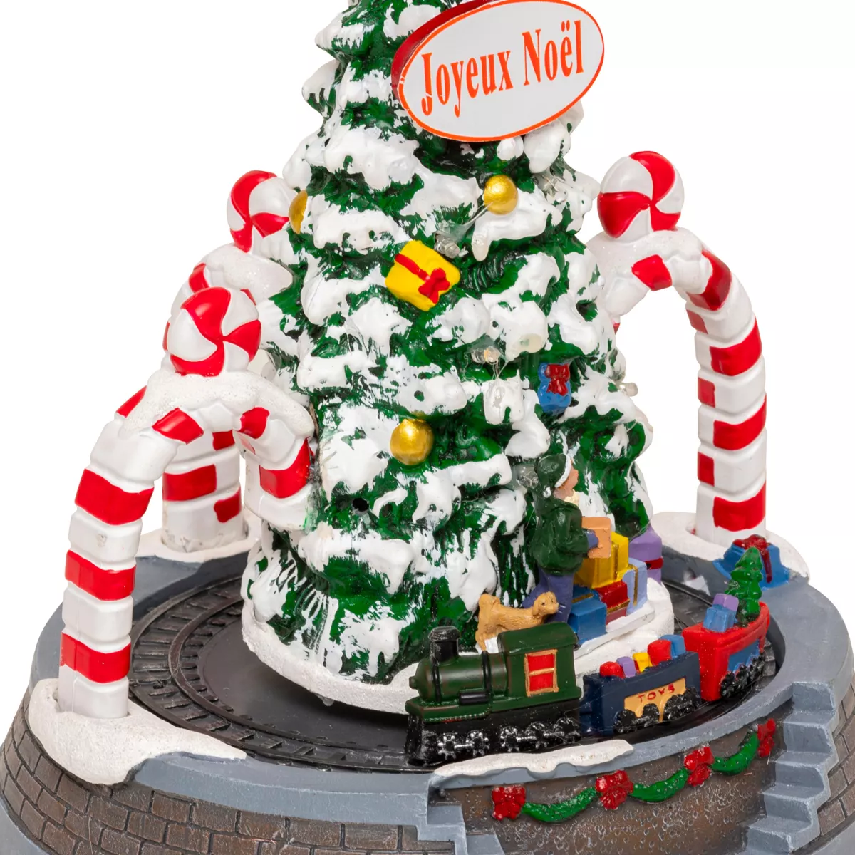 Albero di Natale luminoso e animato a pile (H24 cm) Archi Canna di zucchero