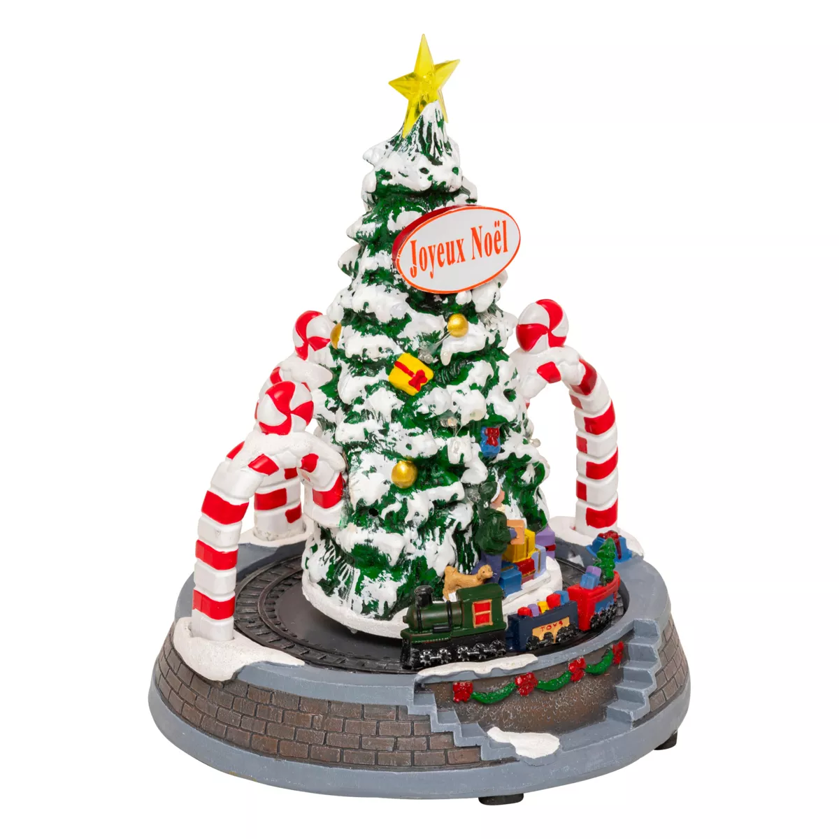 Albero di Natale luminoso e animato a pile (H24 cm) Archi Canna di zucchero
