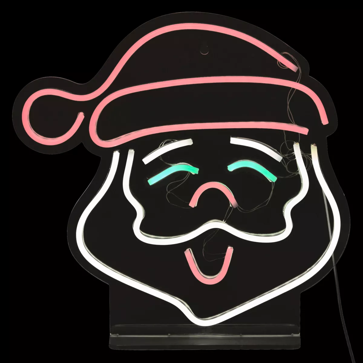 Insegna luminosa USB (H35 cm) Neon Testa di Babbo Natale Multicolore