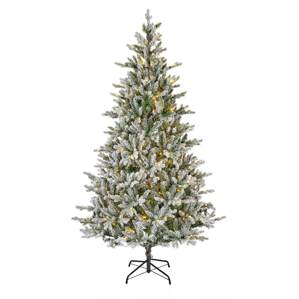Árbol de Navidad artificial luminoso 430 LED (H210 cm) Allix Verde nevado