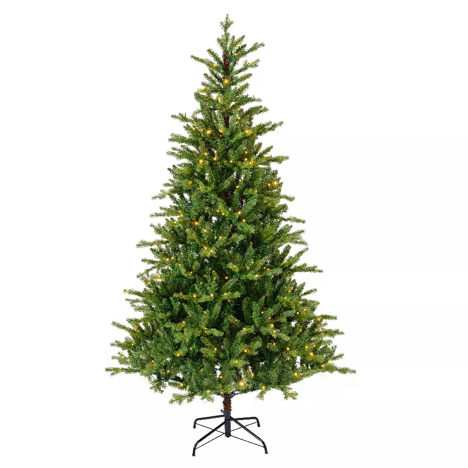 Albero di Natale artificiale luminoso 430 LED (H210 cm) Allix Verde abete