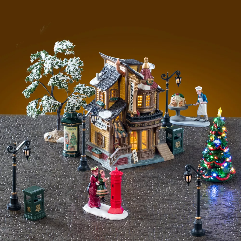 Villaggio di Natale Lemax luminoso Set completo La cioccolateria di Lucy