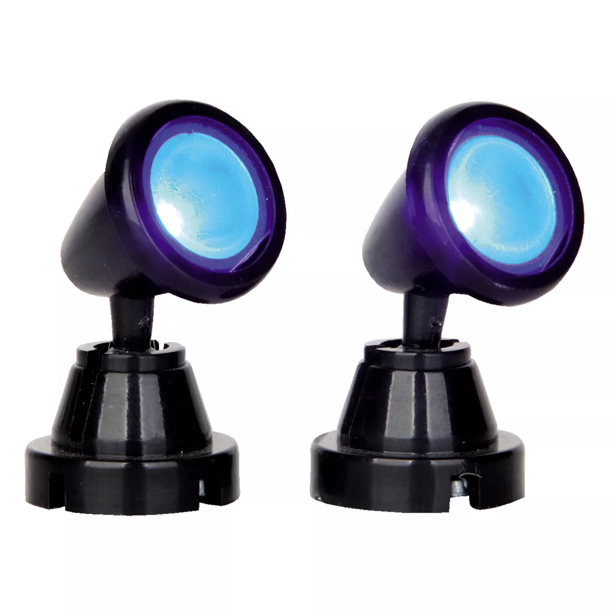 Accessorio Lemax luminoso (H3,5 cm) Set di 2 fari Proiettori luce blu