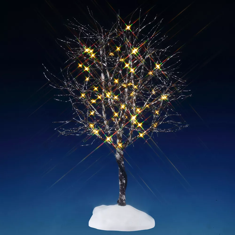 Accessorio Lemax luminoso (H24 cm) Albero di Noce bianco dorato