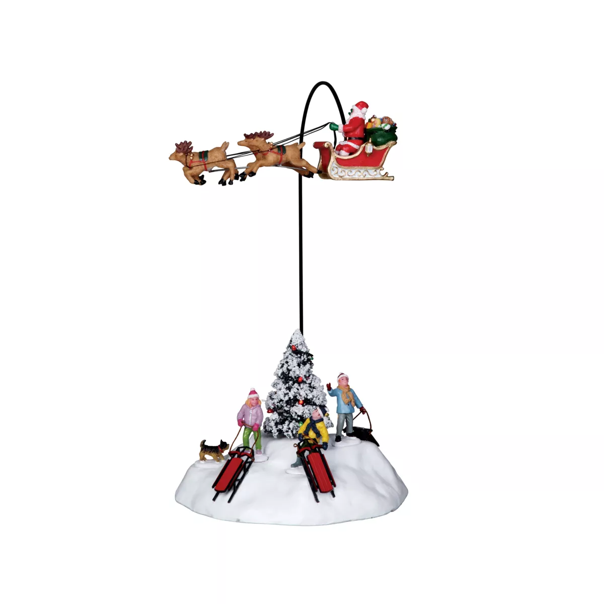 Accessorio Lemax animato (H33 cm) Babbo Natale volante