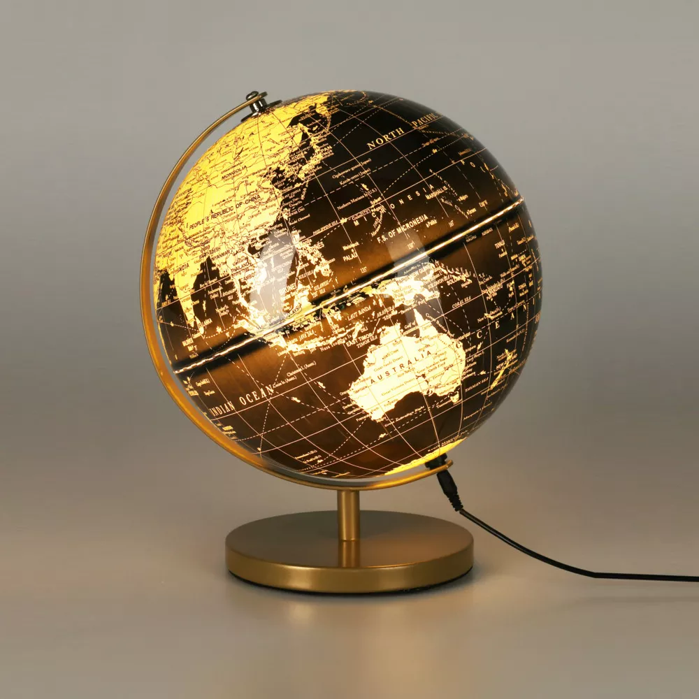 Mappamondo luminoso (H31 cm) Mappa Mondo Nero