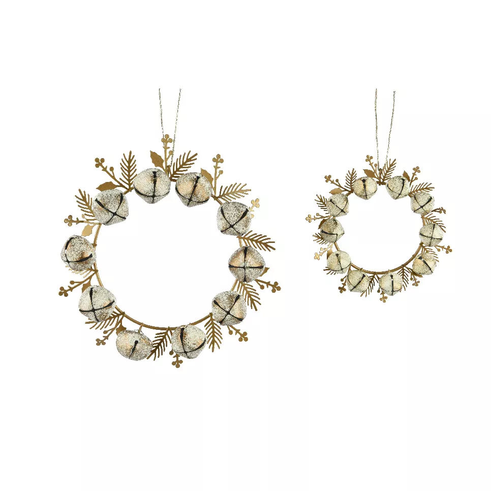 Set di 2 pendenti in metallo (D19 cm) Corona di campanelli Perla