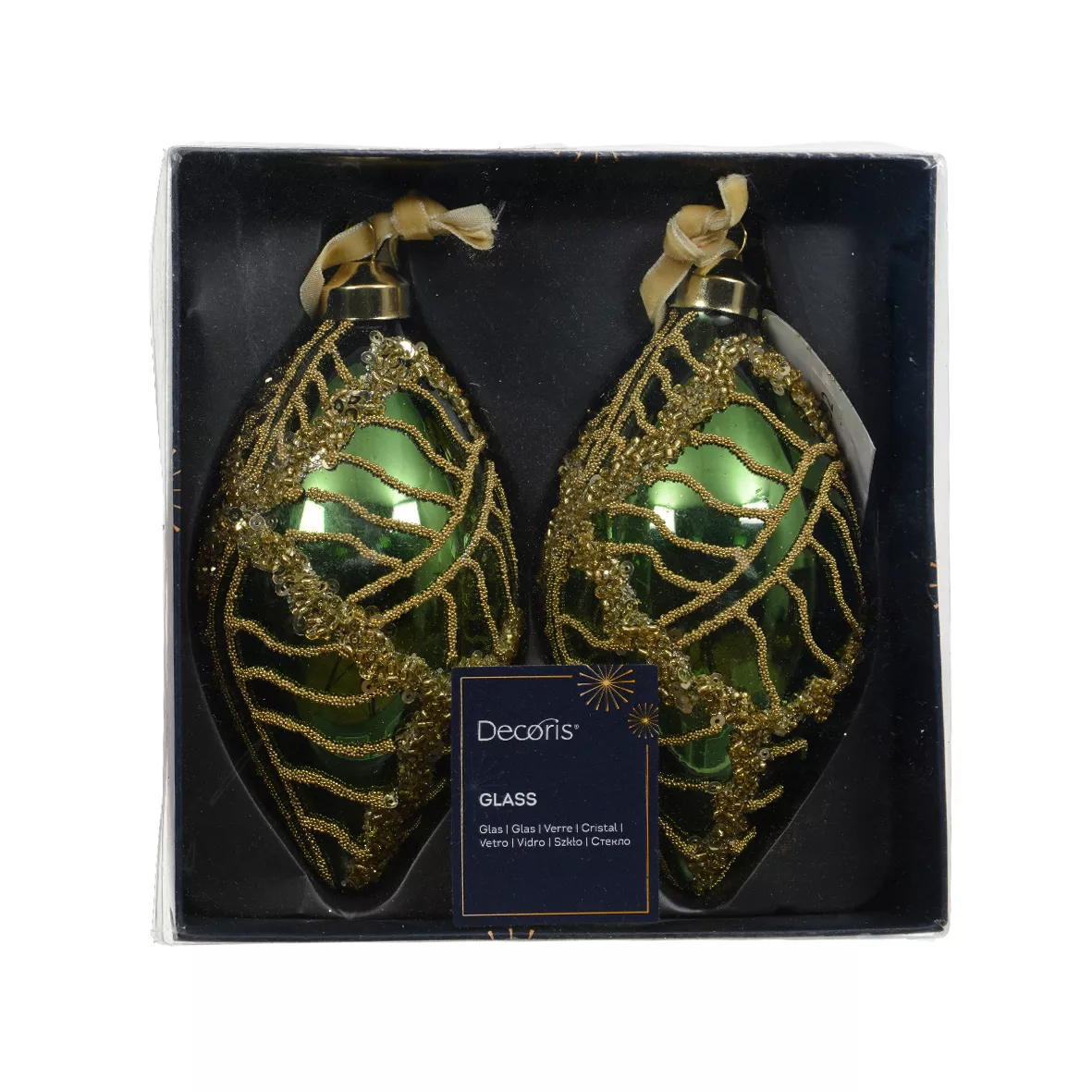 Set di 2 palline di Natale in vetro (D60 mm) Jazzy Verde abete