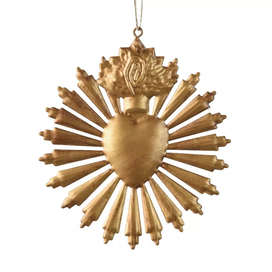 Weihnachtsaufhängung aus Metall (D14 cm) Exvoto Weihnachten Altes Gold