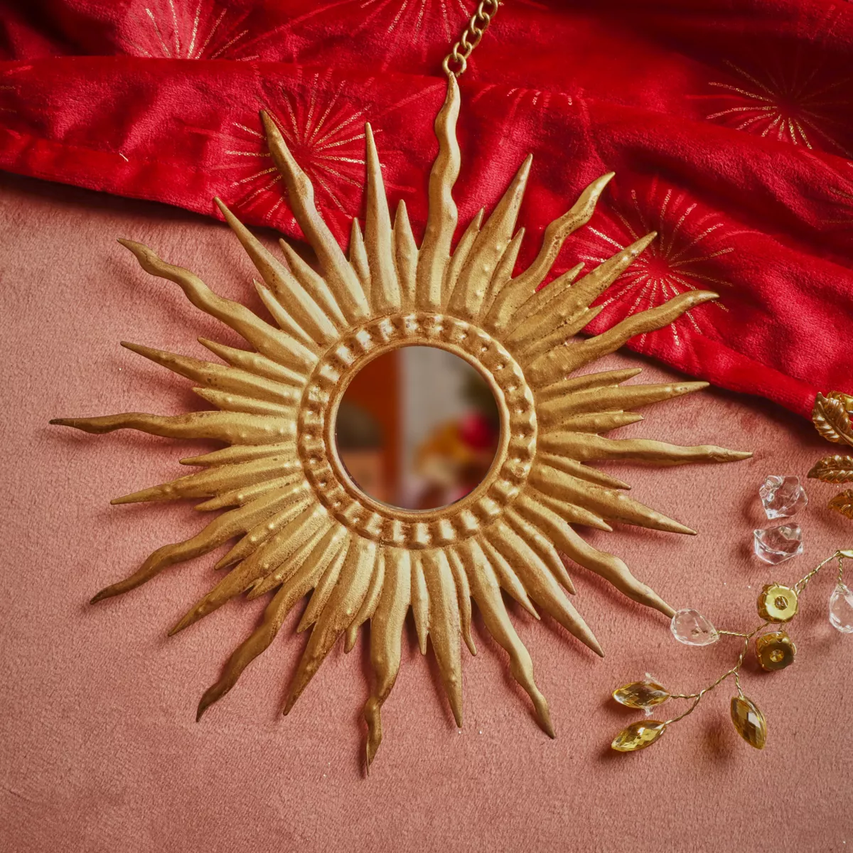 Pendente natalizio in metallo (D18 cm) Girasole Oro