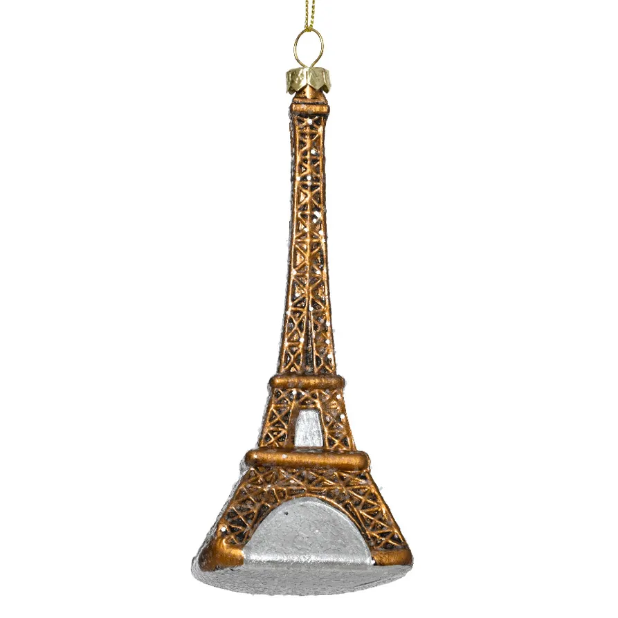 Decorazione Natalizia Sospesa (H16 cm) Torre Eiffel Bronzo