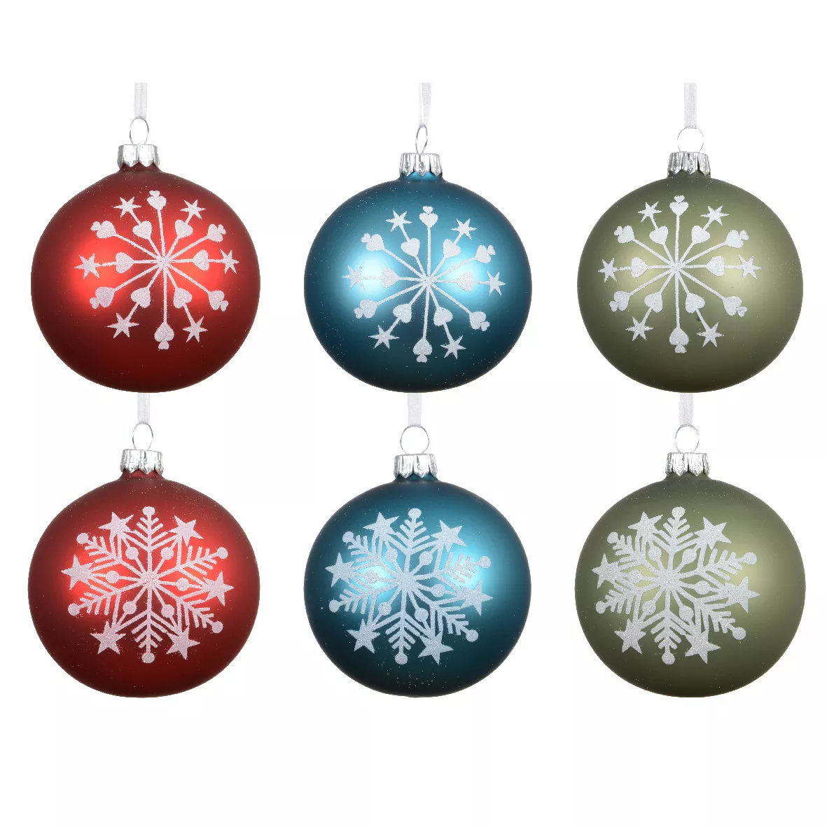 Set di 6 palline di Natale in vetro (D80 mm) Santa Christmas Multicolore