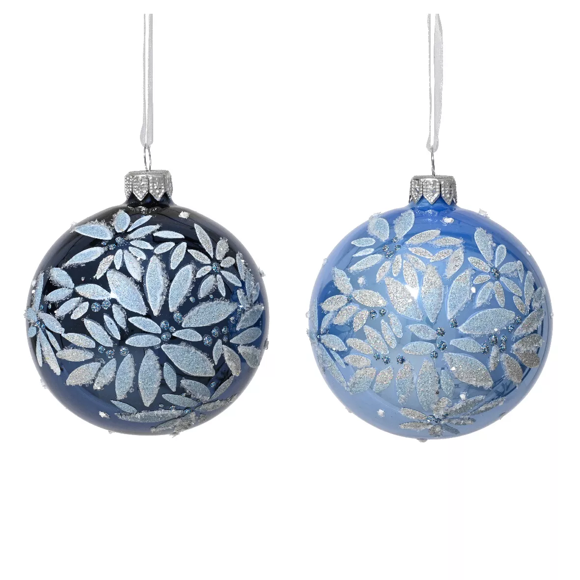 Lot de 6 boules de Noël en verre (D80 mm) Folklore Multicolore