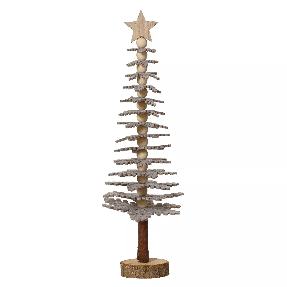 Albero di Natale in feltro da tavolo (H37 cm) Stile chalet Grigio