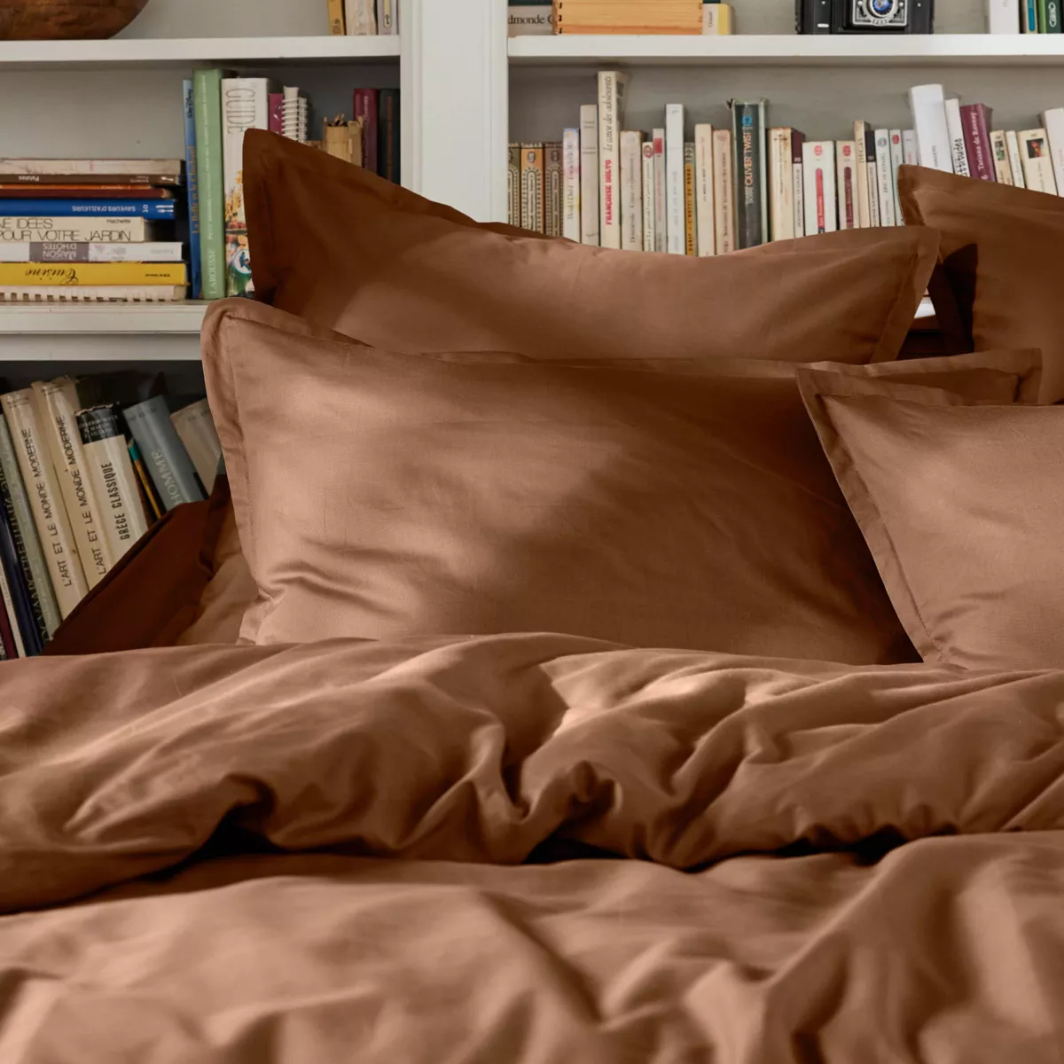 Lenzuolo superiore percalle di cotone (180 cm) Cali Cappuccino