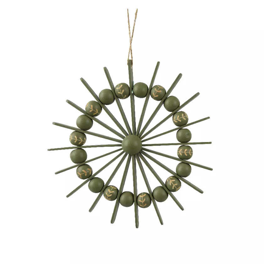 Sospensione di Natale in legno (D20 cm) Scandinavo Verde